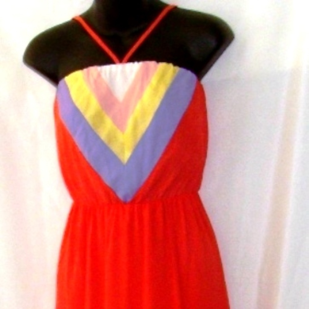 JEALOUS TOMATO OVER THE RAINBOW ORANGE MAXI DRESS